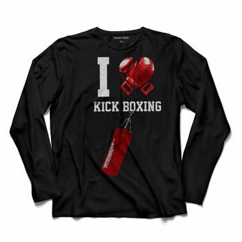 I LOVE KICK BOXING BOKS ELDİVENİ UZUN KOLLU TİŞÖRT