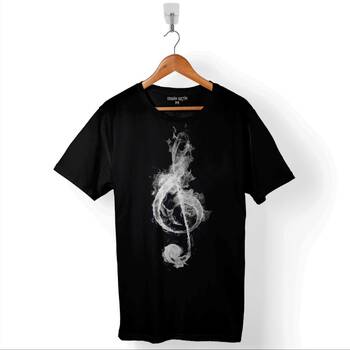 I Love Music Sol Anahtarı Müzik Kulaklık Walkman Baskılı Tişört Unisex T-Shirt