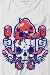 Icecream Skull Dondurma Kurukafa Street Wear Baskılı Tişört Çocuk T-shirt - Thumbnail