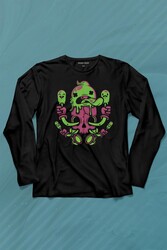 Icecream Skull Dondurma Kurukafa Street Wear Uzun Kollu Tişört Baskılı T-Shirt - Thumbnail