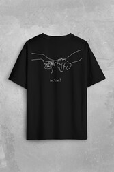 İddia Sevgili Minimal Sırt Ön Baskılı Oversize Tişört Unisex T-Shirt - Thumbnail