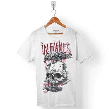 IN FLAMES ALL FOR ME LOGO SKULL ERKEK TİŞÖRT