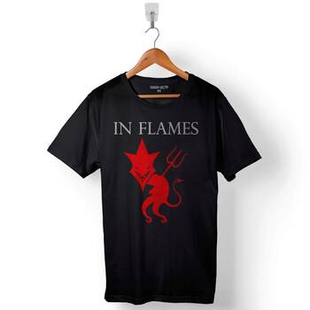 In Flames Jesterhead devil Logo Baskılı Tişört Unisex T-Shirt