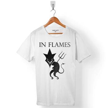 IN FLAMES JESTERHEAD DEVIL LOGO ERKEK TİŞÖRT