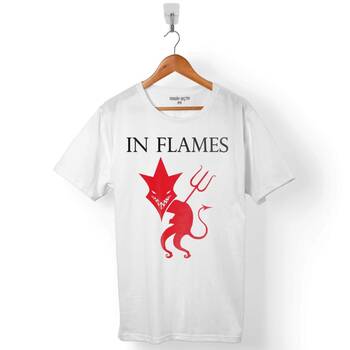 IN FLAMES JESTERHEAD DEVIL LOGO ERKEK TİŞÖRT