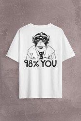 İnsan Evrim Şempanze %98 Chimp Evolution Dna Sırt Ön Baskılı Oversize Tişört Unisex T-Shirt - Thumbnail