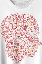 İnsan Kafası Matematik Formüllü Sayı Numaraları Denklem Baskılı Tişört Unisex T-shirt - Thumbnail