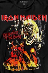 Iron Maiden 2 The Number Of The Beast MusicUzun Kollu Tişört Baskılı T-Shirt - Thumbnail