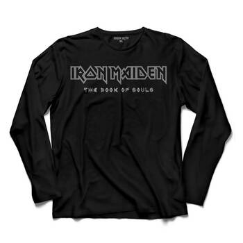 IRON MAIDEN LOGO THE BOOK OF SOULS 3 UZUN KOLLU TİŞÖRT