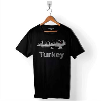 İstanbul Eminönü Kız Kulesi Ayasofya Türkiye Turkey Baskılı Tişört Unisex T-Shirt