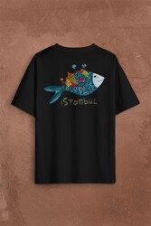 İstanbul Galata Konstantinopolis Osmanlı Sırt Ön Baskılı Oversize Tişört Unisex T-Shirt - Thumbnail