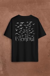 İstanbul Martı Galata Konstantinopolis Osmanlı Sırt Ön Baskılı Oversize Tişört Unisex T-Shirt - Thumbnail