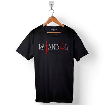 İstanbul Tasarım Ay Yıldız Kılıç Hilal Baskılı Tişört Unisex T-Shirt