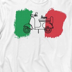 Italıan Flag İtalya Bayrağı Vespa Scooter Uzun Kollu Tişört Baskılı T-Shirt - Thumbnail