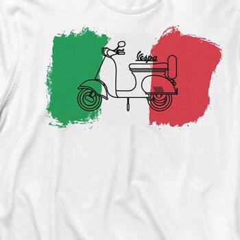 Italıan Flag İtalya Bayrağı Vespa Scooter Uzun Kollu Tişört Baskılı T-Shirt