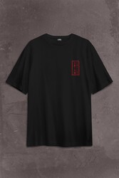 Japanese Natural Law Japonca Urban Sırt Ön Baskılı Oversize Tişört Unisex T-Shirt - Thumbnail