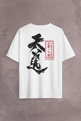 Japanese Natural Law Japonca Urban Sırt Ön Baskılı Oversize Tişört Unisex T-Shirt - Thumbnail