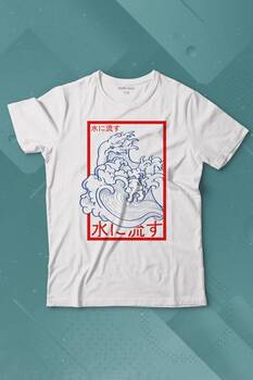 Japanese Wind Wave Japon Rüzgar 2K Street Culture Baskılı Tişört Çocuk T-shirt