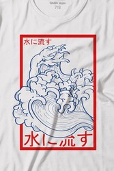 Japanese Wind Wave Japon Rüzgar 2K Street Culture Baskılı Tişört Çocuk T-shirt - Thumbnail