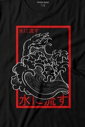 Japanese Wind Wave Japon Rüzgar 2K Street Culture Baskılı Tişört Çocuk T-shirt - Thumbnail