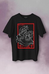 Japanese Wind Wave Japon Rüzgar 2K Street Culture Baskılı Tişört Unisex T-Shirt - Thumbnail