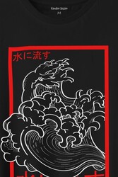 Japanese Wind Wave Japon Rüzgar 2K Street Culture Baskılı Tişört Unisex T-Shirt - Thumbnail