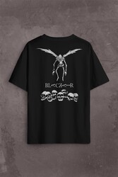 Japon Death Note Black Air Hip Hop Sırt Ön Baskılı Oversize Tişört Unisex T-Shirt - Thumbnail