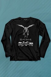 Japon Death Note Black Air Hip Hop Uzun Kollu Tişört Baskılı T-Shirt - Thumbnail