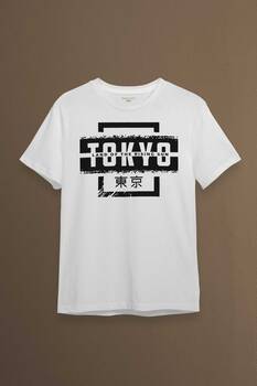 Japonca Tokyo Şehri Japonya Japan Baskılı Tişört Unisex T-shirt