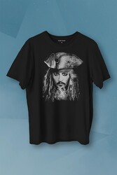 Jhonny Depp Captain Jack Sparrow Karayip Korsanları Pirates Caribbean Baskılı Tişört Unisex T-shirt - Thumbnail