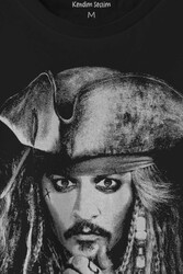 Jhonny Depp Captain Jack Sparrow Karayip Korsanları Pirates Caribbean Baskılı Tişört Unisex T-shirt - Thumbnail