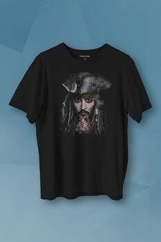 Jhonny Depp Captain Jack Sparrow Karayip Korsanları Pirates Caribbean Baskılı Tişört Unisex T-shirt