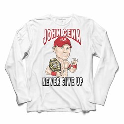 John Cena Never Give Up Wwe Amerikan Güreşi Uzun Kollu Tişört Baskılı T-Shirt - Thumbnail