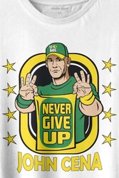 John Cena Wwe Logo Never Give Up Amerikan Güreşi Baskılı Tişört Unisex T-shirt - Thumbnail