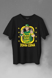 John Cena Wwe Logo Never Give Up Amerikan Güreşi Baskılı Tişört Unisex T-Shirt - Thumbnail