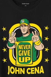 John Cena Wwe Logo Never Give Up Amerikan Güreşi Baskılı Tişört Unisex T-Shirt - Thumbnail