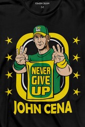 John Cena Wwe Logo Never Give Up Amerikan Güreşi Uzun Kollu Tişört Baskılı T-Shirt - Thumbnail