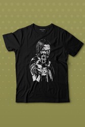 John Wick Keanu Reeves Aktör Dizi Film Matrix Silah Baskılı Tişört Çocuk T-shirt - Thumbnail