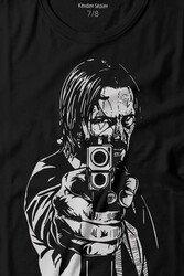 John Wick Keanu Reeves Aktör Dizi Film Matrix Silah Baskılı Tişört Çocuk T-shirt - Thumbnail