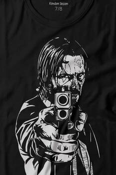 John Wick Keanu Reeves Aktör Dizi Film Matrix Silah Baskılı Tişört Çocuk T-shirt