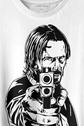 John Wick Keanu Reeves Aktör Dizi Film Matrix Silah Baskılı Tişört Unisex T-shirt - Thumbnail