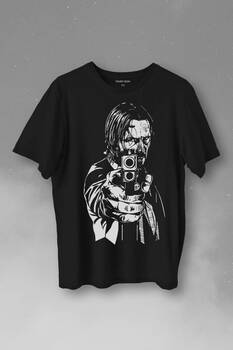 John Wick Keanu Reeves Aktör Dizi Film Matrix Silah Baskılı Tişört Unisex T-Shirt