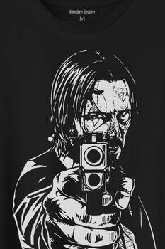 John Wick Keanu Reeves Aktör Dizi Film Matrix Silah Baskılı Tişört Unisex T-Shirt