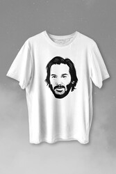 John Wick Keanu Reeves Charles Portre Silüeti Baskılı Tişört Unisex T-shirt - Thumbnail