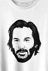 John Wick Keanu Reeves Charles Portre Silüeti Baskılı Tişört Unisex T-shirt - Thumbnail