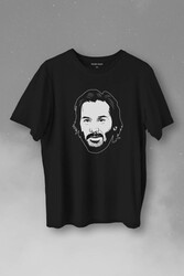 John Wick Keanu Reeves Charles Portre Silüeti Baskılı Tişört Unisex T-Shirt - Thumbnail