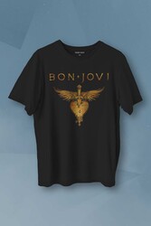 Jon Bon Jovi Music Gitar Rock Müzik Kısa Kollu Baskılı Tişört Unisex T-shirt - Thumbnail