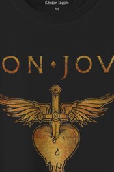 Jon Bon Jovi Music Gitar Rock Müzik Kısa Kollu Baskılı Tişört Unisex T-shirt - Thumbnail