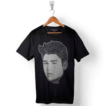 Justin Bieber 1994 Tipografik Silüet Baskılı Tişört Unisex T-Shirt