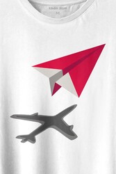 Kağıt Uçak Hayaller Hayatlar Fly Pilot Baskılı Tişört Unisex T-shirt - Thumbnail